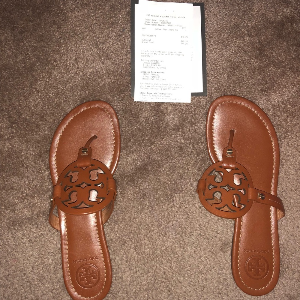 Tory Burch Miller Leather Thong Sandals